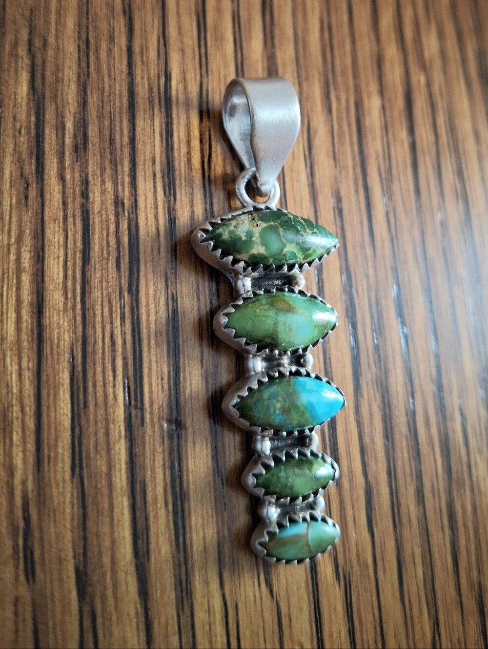 Sonoran Gold Turquoise On Sterling Silver Pendant - Picture 2 of 5